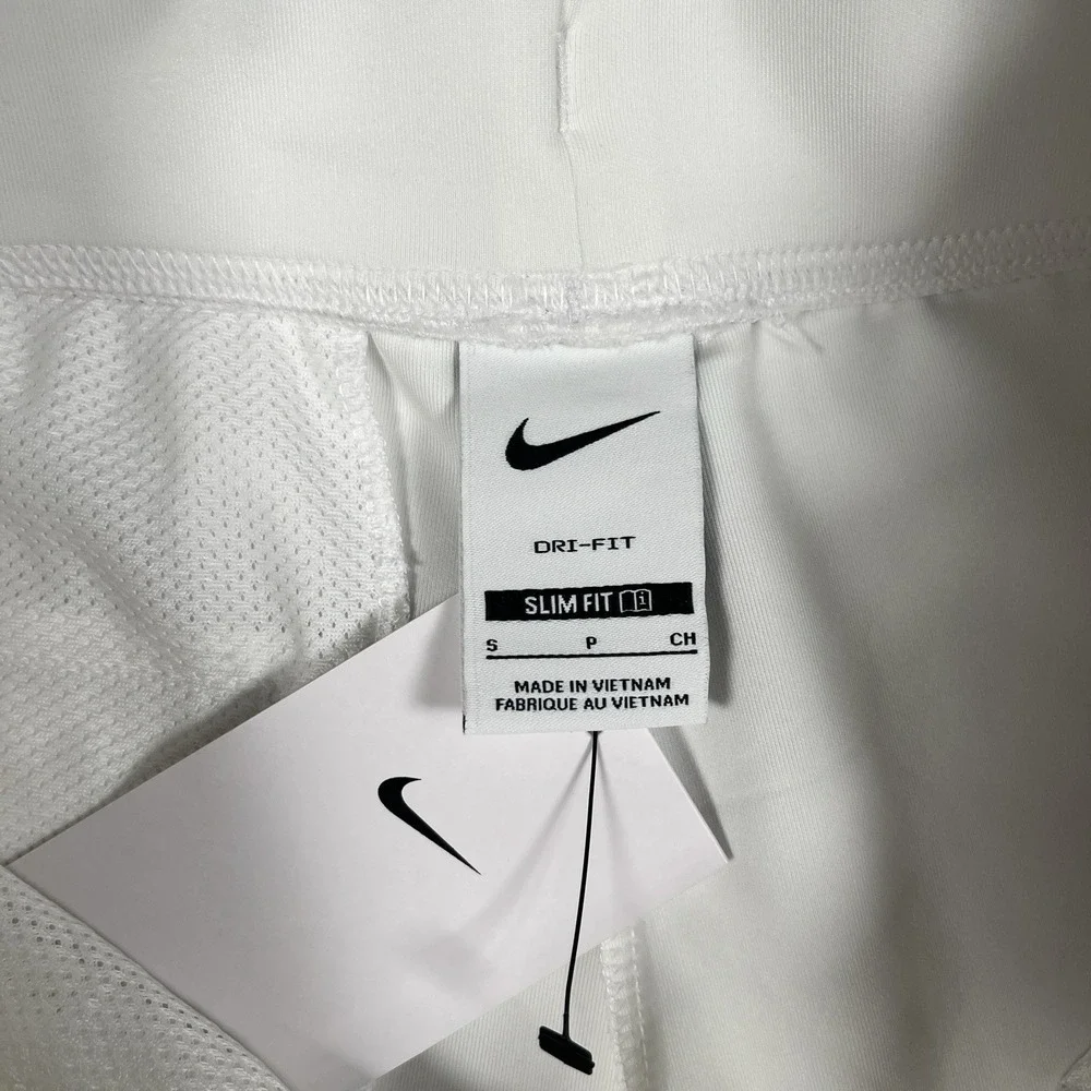 NWT-Nike Dri-FIT Heritage Knit Pants Women's Small White Tennis Slim Fit